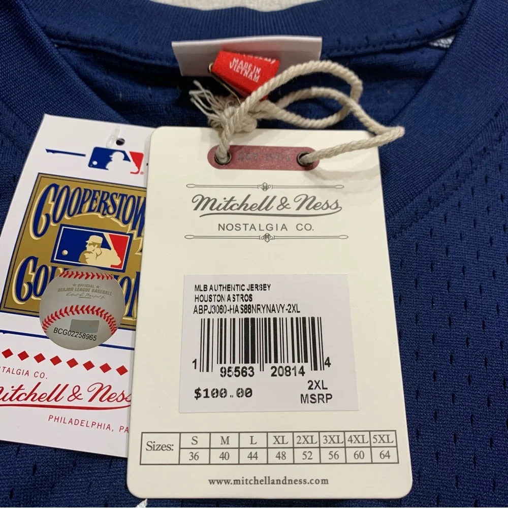 Mitchell & Ness 1980 Houston Astros Nolan Ryan Pullover Blue Jersey #34 2XL NEW - Picture 13 of 14